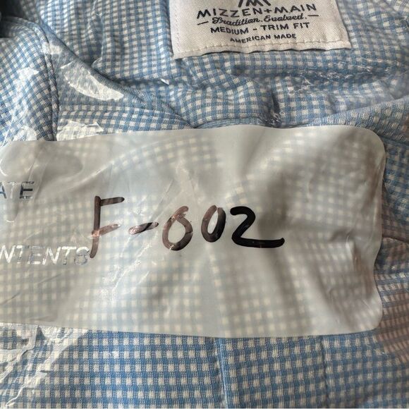 Mizzen+Main Long Sleeve Blue / White Plaid Medium Trim Fit - Picture 9 of 9